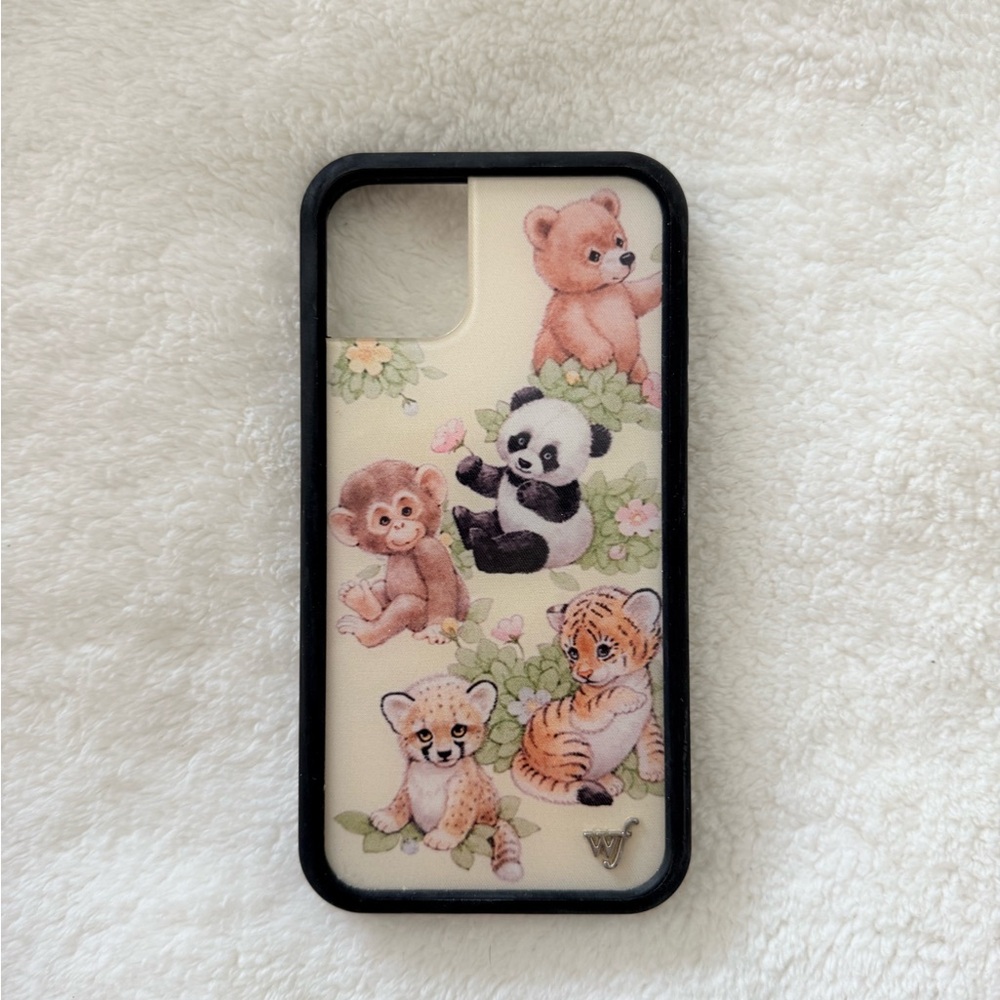 Wildflowers Animal Print iPhone 11 Case - Black and Cream